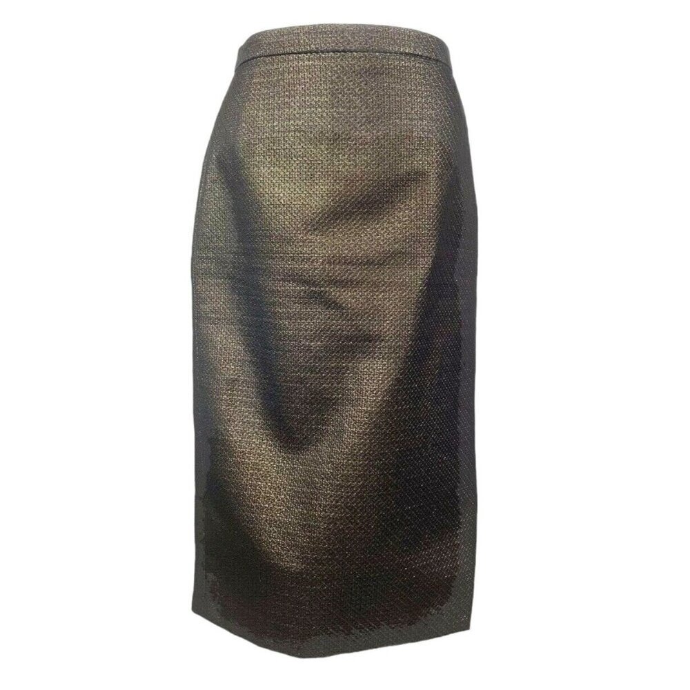 Pure Collection Metallic Pencil Midi Skirt US8/10 UK14 Party Evening Holiday - Picture 3 of 10
